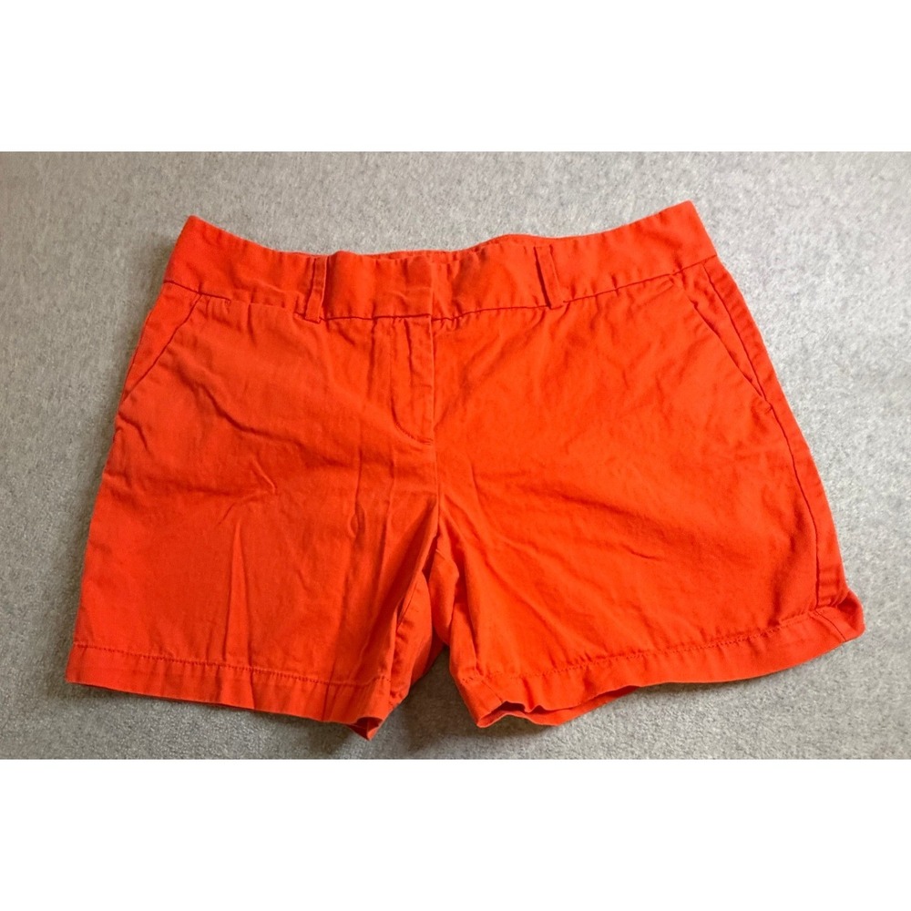 Ann Taylor LOFT Womens Orange Chino Shorts Size 10 Cotton Mid Rise Casual Summer